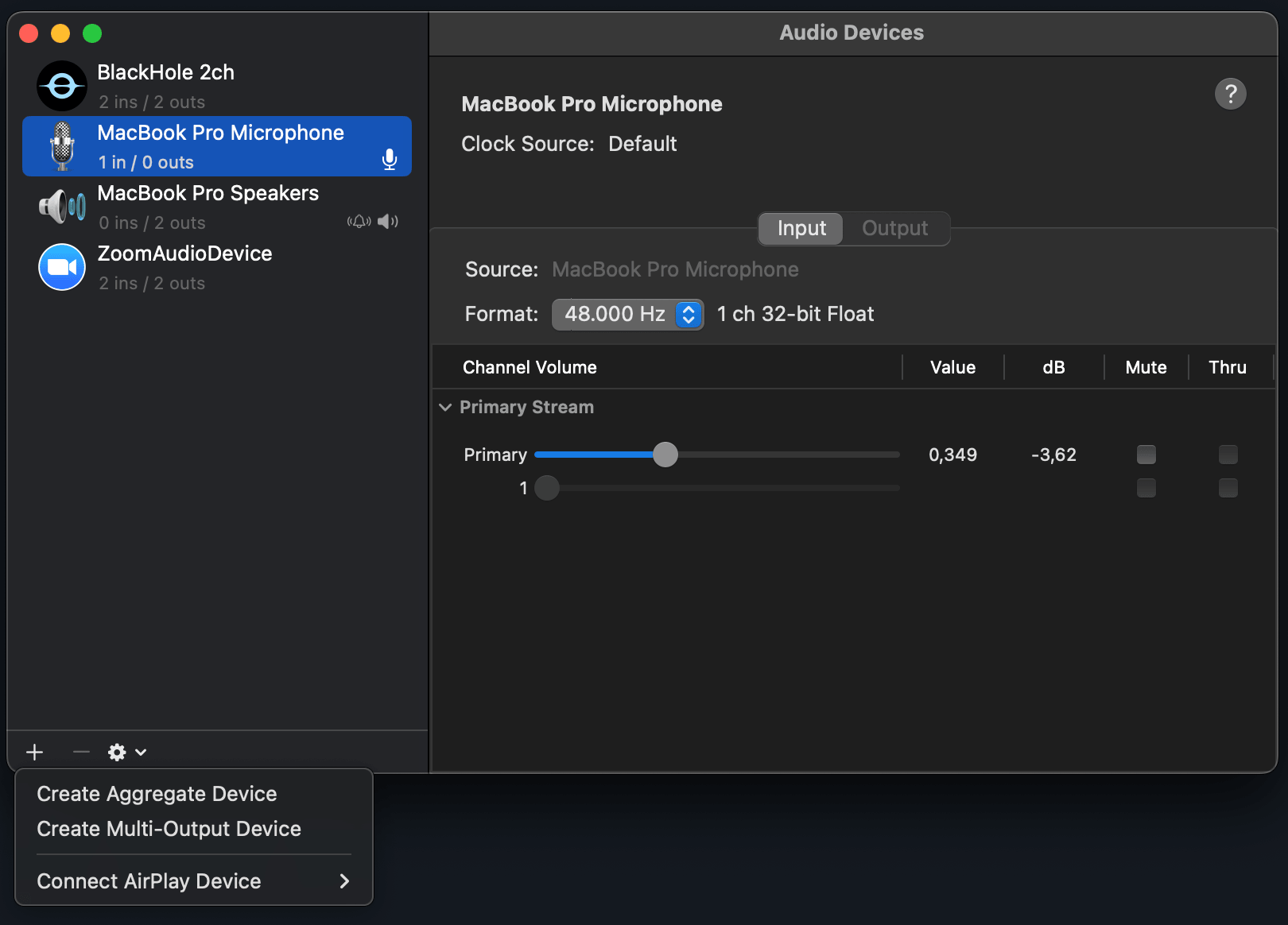Audio MIDI Setup: Create Multi-Output Device